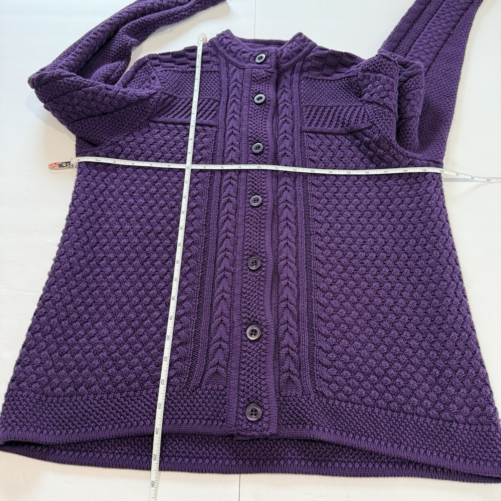 LL Bean Purple Stitchworks Button Up Cotton Cardigan Sweater Size XL - Picture 5 of 8